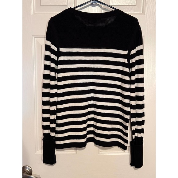 Tommy Hilfiger Long‎ Cuff Sleeve Blue White Stripes Size L 22" Long x 20" PTP - Picture 2 of 5